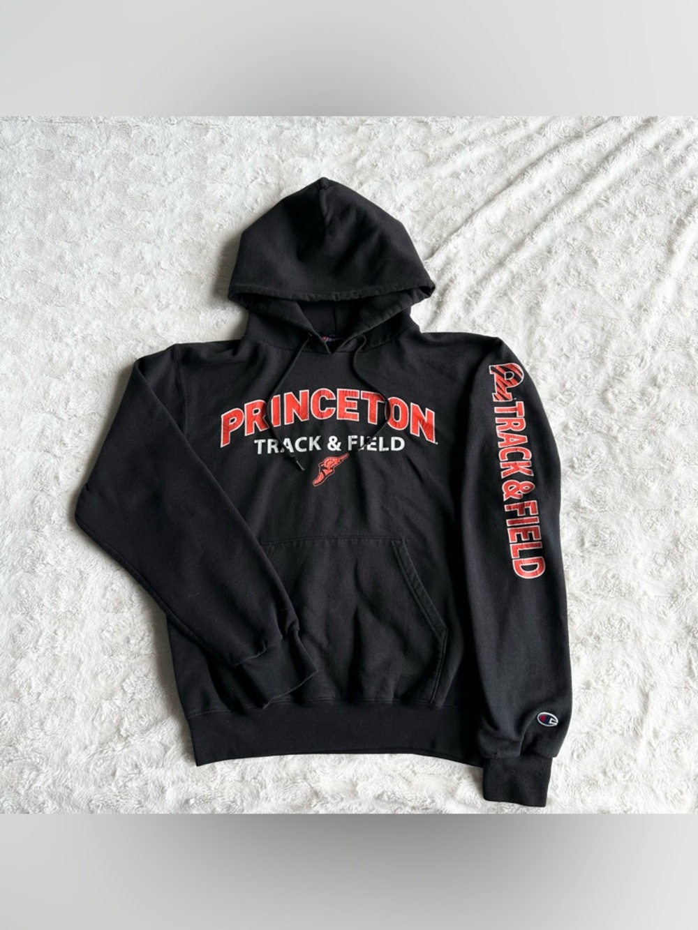 Vintage Princeton Hoodie Sweatshirt Mens Small Black Champion Tigers Track Field